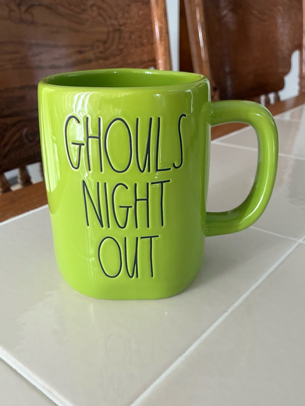 Rae Dunn Lime Green 'Ghouls Night Out' Ceramic Mug